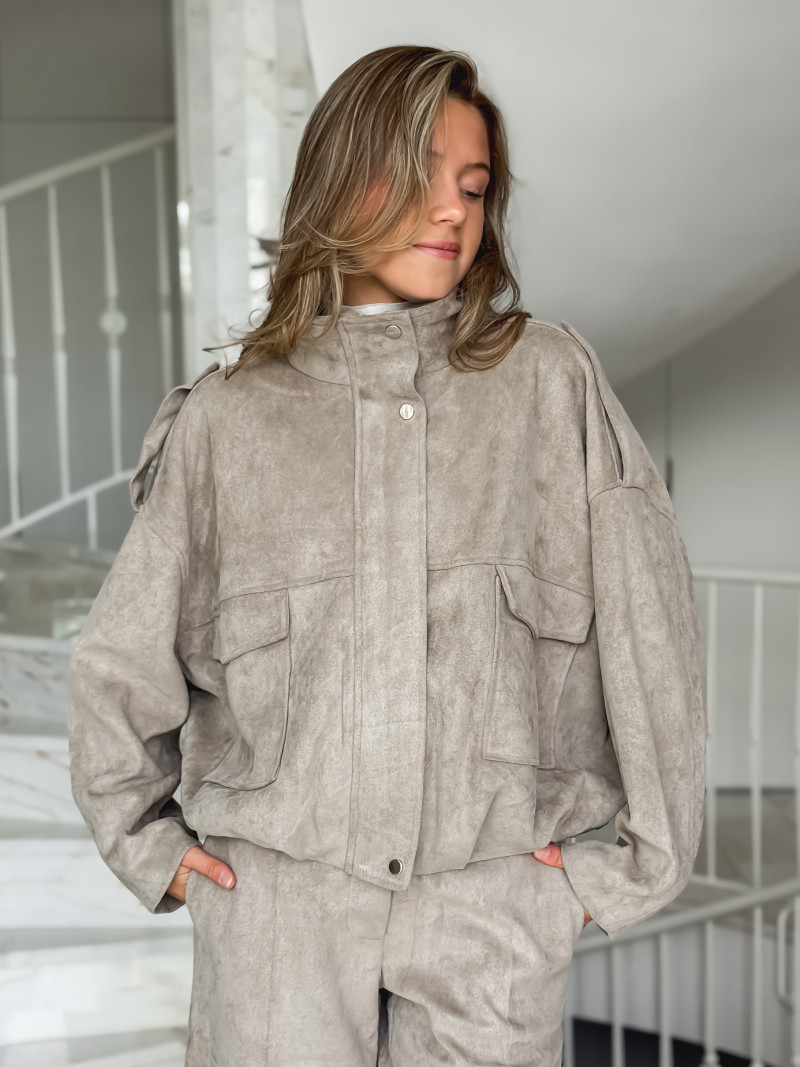 Veste en suédine Nora - Taupe Veste en suédine Nora - Taupe