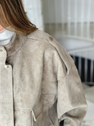 Veste en suédine Nora - Taupe Veste en suédine Nora - Taupe