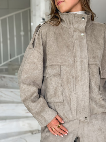 Veste en suédine Nora - Taupe Veste en suédine Nora - Taupe