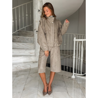 Veste en suédine Nora - Taupe