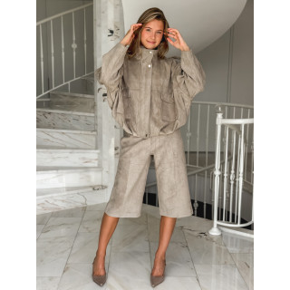 Veste en suédine Nora - Taupe