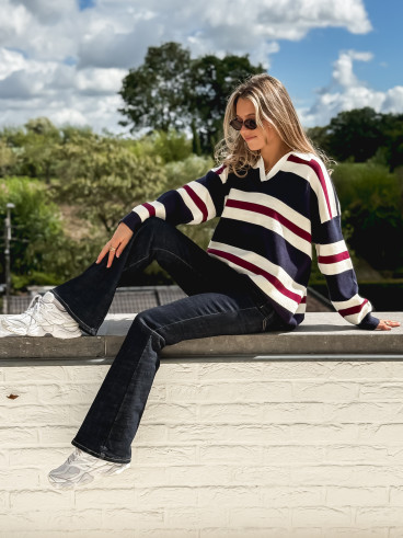 Pull lignée Paola - Bleu marine Pull lignée Paola - Bleu marine