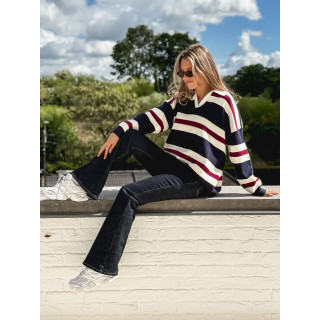 Pull lignée Paola - Bleu marine