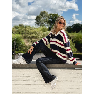 Pull lignée Paola - Bleu marine