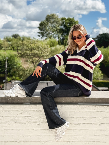 Pull lignée Paola - Bleu marine Pull lignée Paola - Bleu marine