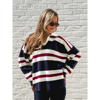 Pull lignée Paola - Bleu marine