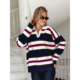 Pull lignée Paola - Bleu marine