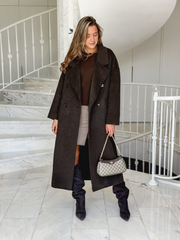 Manteau long Anne - Chocolat