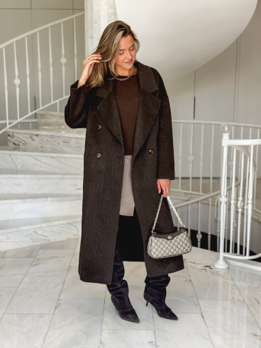 Manteau long Anne - Chocolat