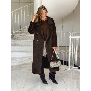 Manteau long Anne - Chocolat