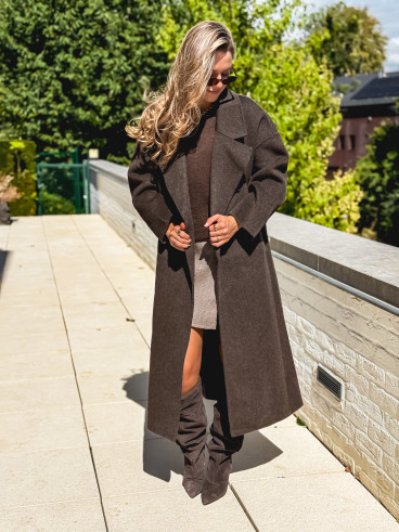 Manteau long Anne - Chocolat