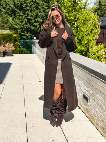 Manteau long Anne - Chocolat