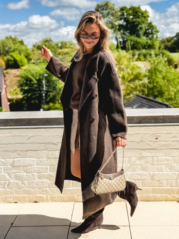 Manteau long Anne - Chocolat