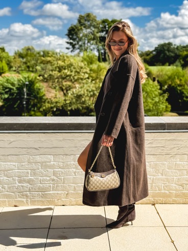Manteau long Anne - Chocolat