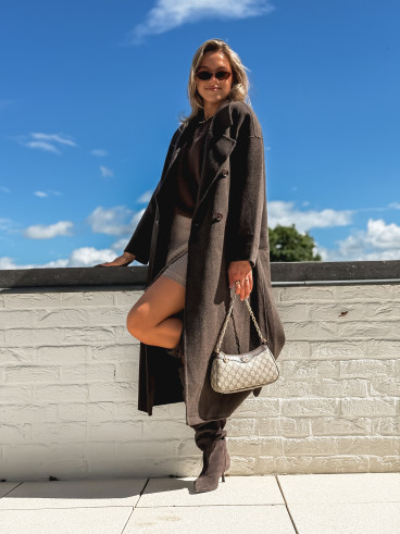 Manteau long Anne - Chocolat