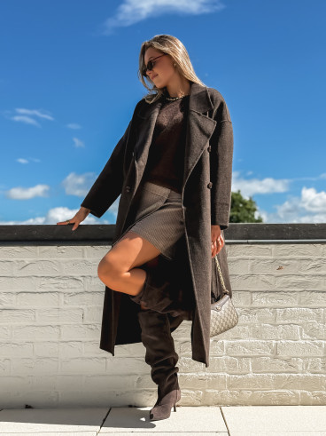 Manteau long Anne - Chocolat