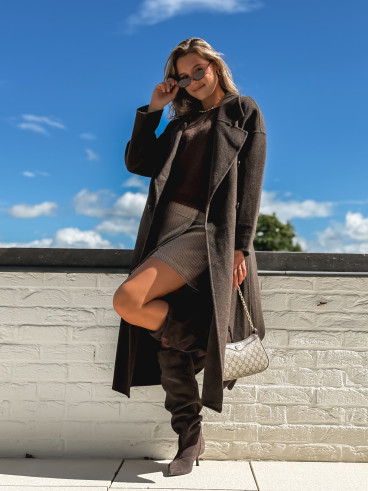 Manteau long Anne - Chocolat