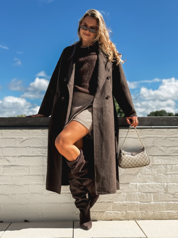 Manteau long Anne - Chocolat