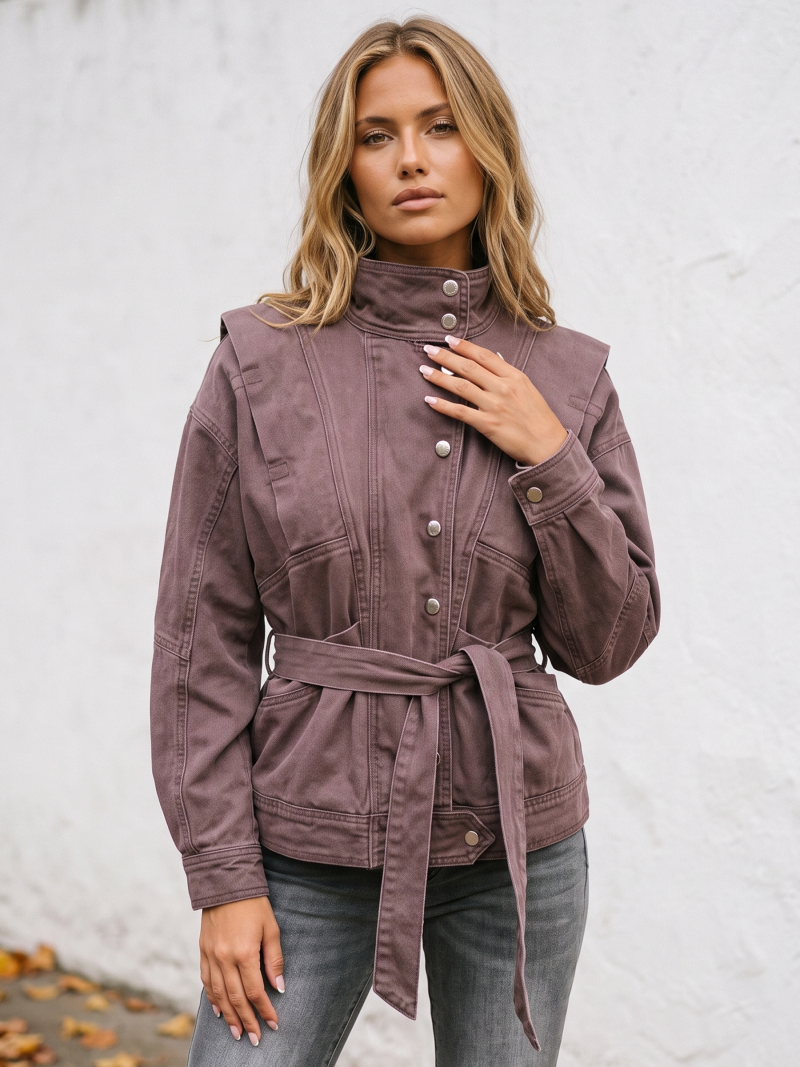 Veste en jeans Marzia - Prune