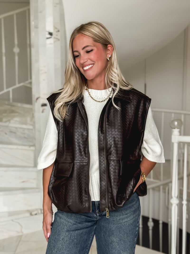 Veste en simili cuir Gabriella - Chocolat Veste en simili cuir Gabriella - Chocolat