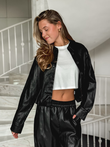 Chemise en simili Zendaya - Noir