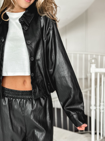 Chemise en simili Zendaya - Noir