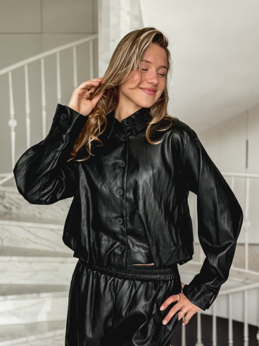 Chemise en simili Zendaya - Noir