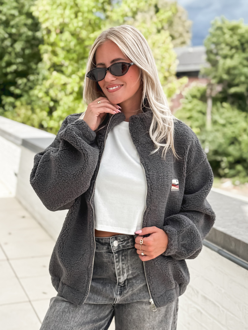 Gilet teddy Lalie - Gris anthracite Gilet teddy Lalie - Gris anthracite