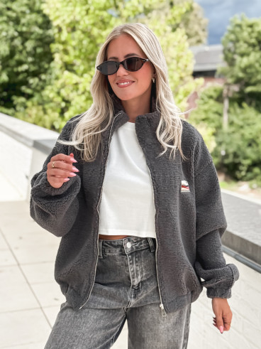 Gilet teddy Lalie - Gris anthracite