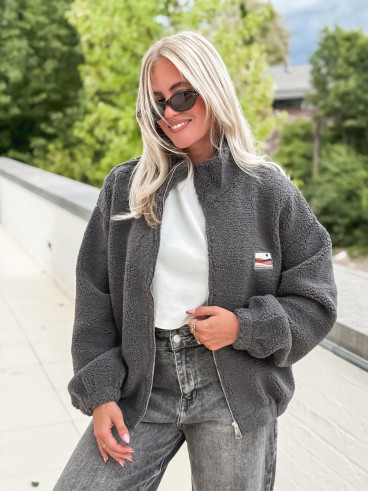Gilet teddy Lalie - Gris anthracite Gilet teddy Lalie - Gris anthracite
