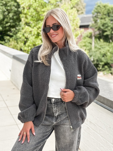 Gilet teddy Lalie - Gris anthracite Gilet teddy Lalie - Gris anthracite