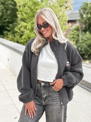 Gilet teddy Lalie - Gris anthracite Gilet teddy Lalie - Gris anthracite