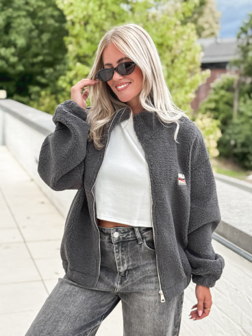 Gilet teddy Lalie - Gris anthracite Gilet teddy Lalie - Gris anthracite