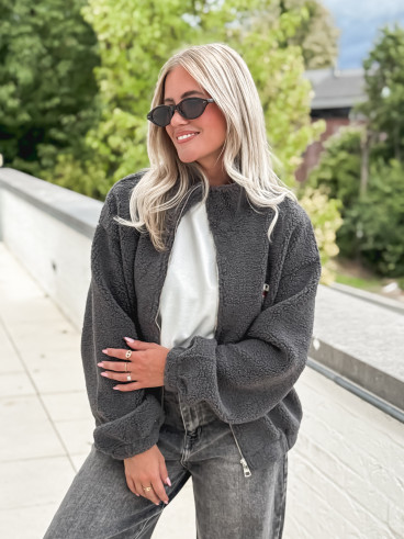 Gilet teddy Lalie - Gris anthracite Gilet teddy Lalie - Gris anthracite
