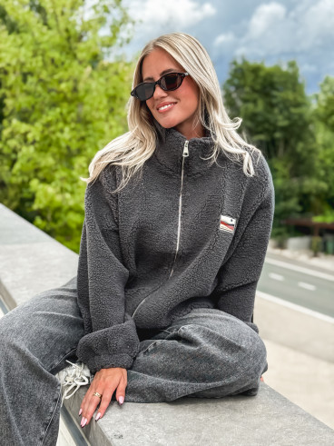 Gilet teddy Lalie - Gris anthracite Gilet teddy Lalie - Gris anthracite