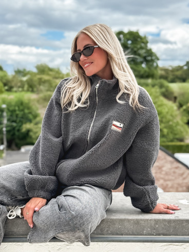 Gilet teddy Lalie - Gris anthracite Gilet teddy Lalie - Gris anthracite