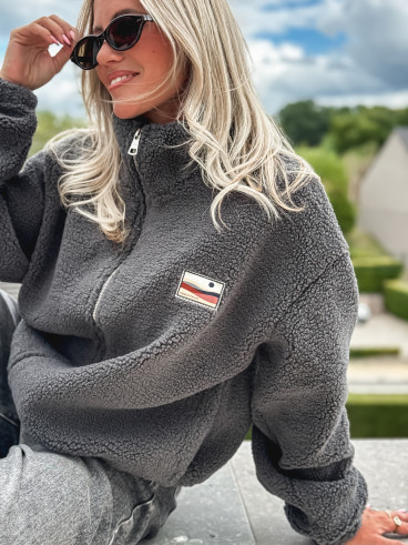 Gilet teddy Lalie - Gris anthracite Gilet teddy Lalie - Gris anthracite