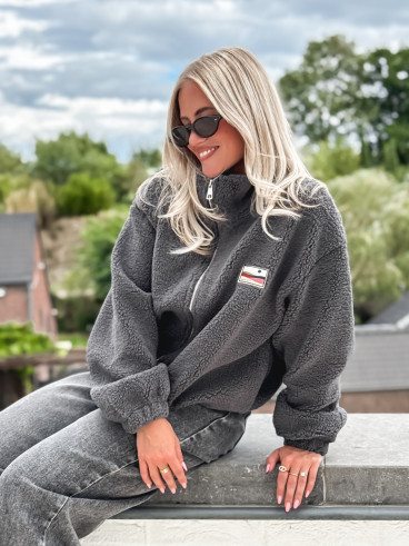 Gilet teddy Lalie - Gris anthracite Gilet teddy Lalie - Gris anthracite