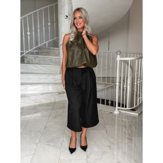 Blouse en simili Victoire - Kaki