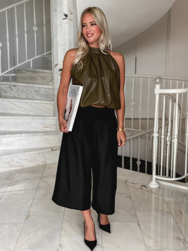 Blouse en simili Victoire - Kaki Blouse en simili Victoire - Kaki