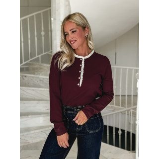 Pull fin Judite - Bordeaux