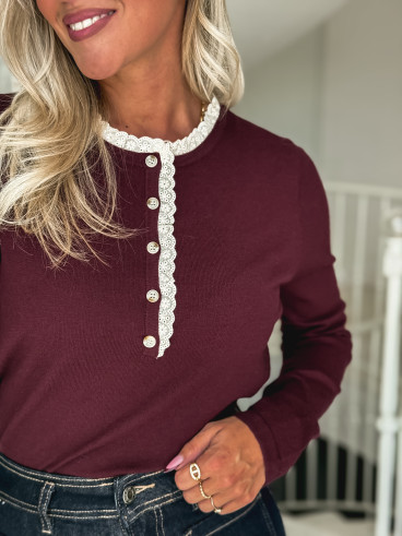Pull fin Judite - Bordeaux