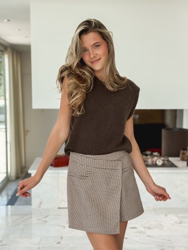 Jupe à motifs kelly - Marron Jupe à motifs kelly - Marron