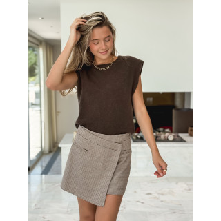 Jupe à motifs kelly - Marron