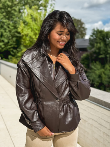 Veste en simili cuir Oséa - Chocolat Veste en simili cuir Oséa - Chocolat