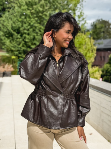 Veste en simili cuir Oséa - Chocolat Veste en simili cuir Oséa - Chocolat