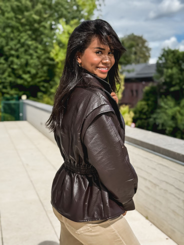 Veste en simili cuir Oséa - Chocolat Veste en simili cuir Oséa - Chocolat