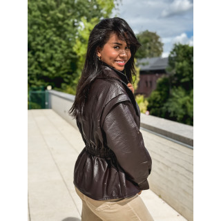 Veste en simili cuir Oséa - Chocolat