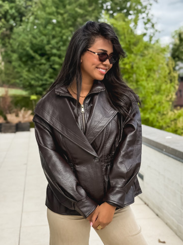 Veste en simili cuir Oséa - Chocolat Veste en simili cuir Oséa - Chocolat