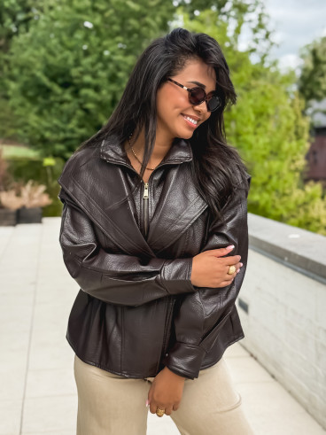 Veste en simili cuir Oséa - Chocolat Veste en simili cuir Oséa - Chocolat